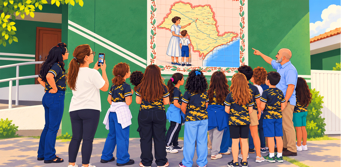 Estudantes de Agulha visitam Prefeitura e Câmara em projeto sobre história e cidadania